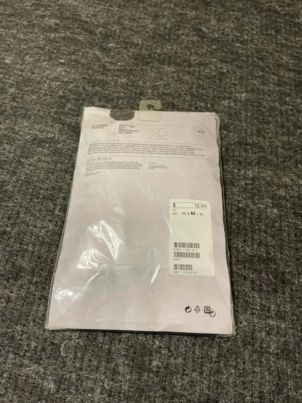 H&M Shaping Tights High Waist 30 Denier in Black Size M